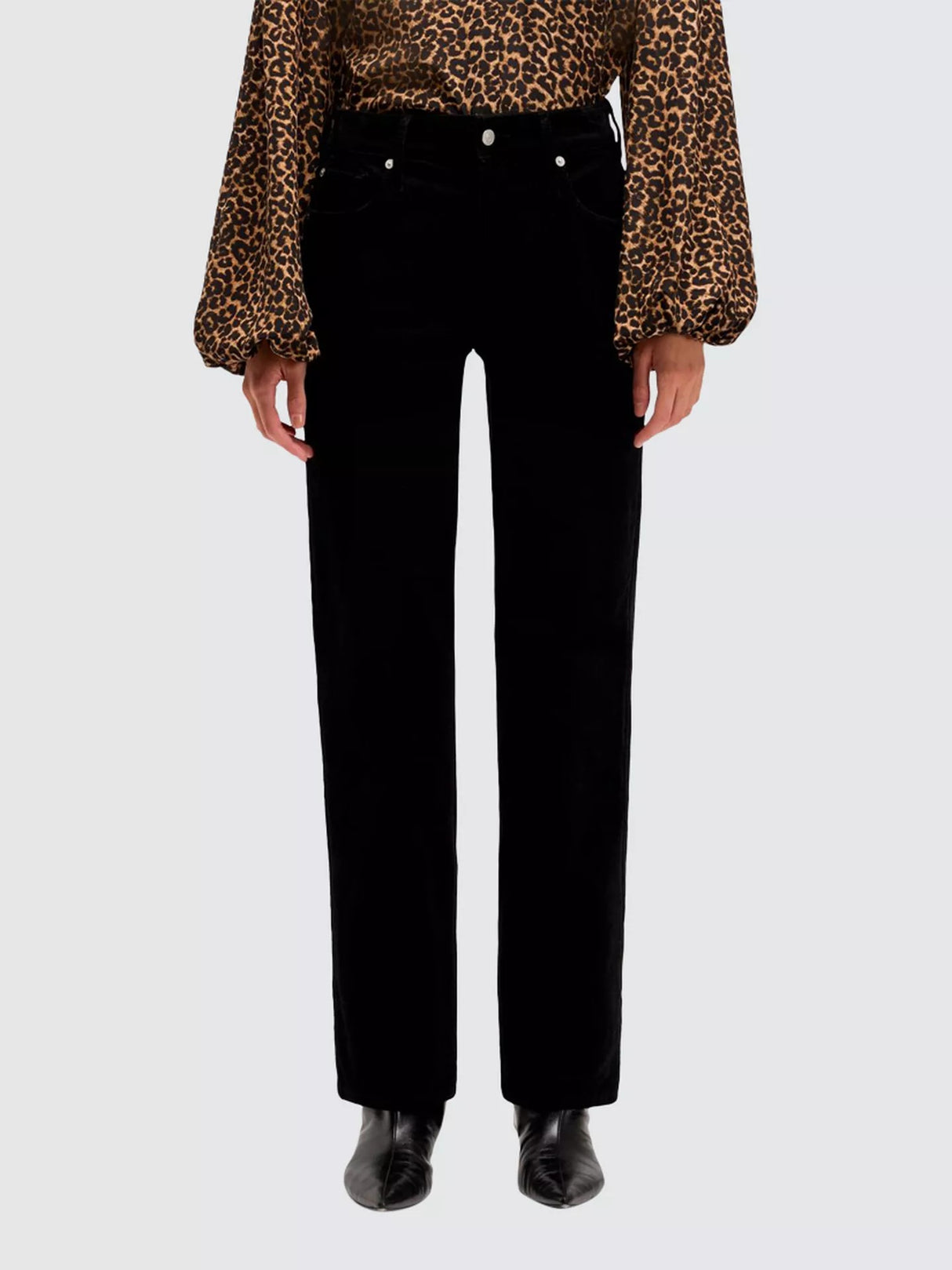 7 For All Mankind Womens Calie Straight Corduroy Jeans - Black - EU 27/UK 10