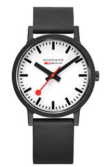 Mondaine MS1.41110.RB Unisex Essence Rubber Strap Watch - Black/White