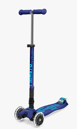 Micro Scooters Maxi Micro Deluxe Foldable Lightweight LED Kids Scooter Navy
