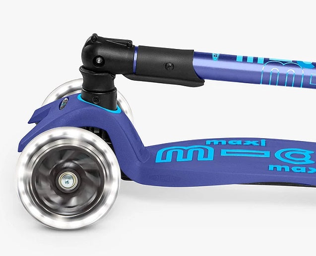 Micro Scooters Maxi Micro Deluxe Foldable Lightweight LED Kids Scooter Navy - Kazoop 