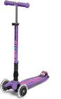 Micro Scooters Maxi Deluxe LED Foldable Push Scooter 5-12 Years - Purple - Kazoop 