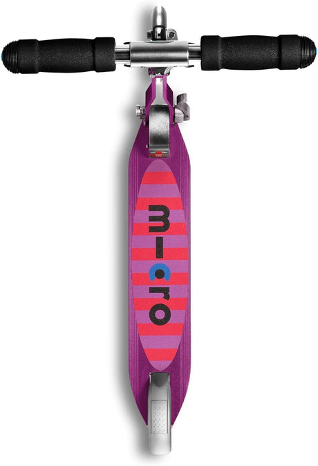 Micro Scooters Sprite Foldable Adjustable LED Scooter 5-12yrs Purple Stripe