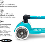 Micro Scooters Kids 2-5yrs LED Light Up Wheels Foldable Mini Scooter - Blue