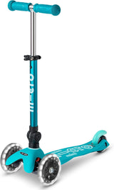 Micro Scooters Kids 2-5yrs LED Light Up Wheels Foldable Mini Scooter - Blue - Kazoop 