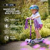 Micro Scooters 3 Wheel Kids 2-5 Years Foldable Mini LED Scooter - Purple - Kazoop 