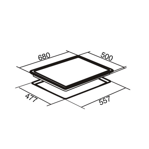 SIA R6 70cm Stainless Steel 5 Burner Gas Hob Cast Iron Pan Supports - Silver