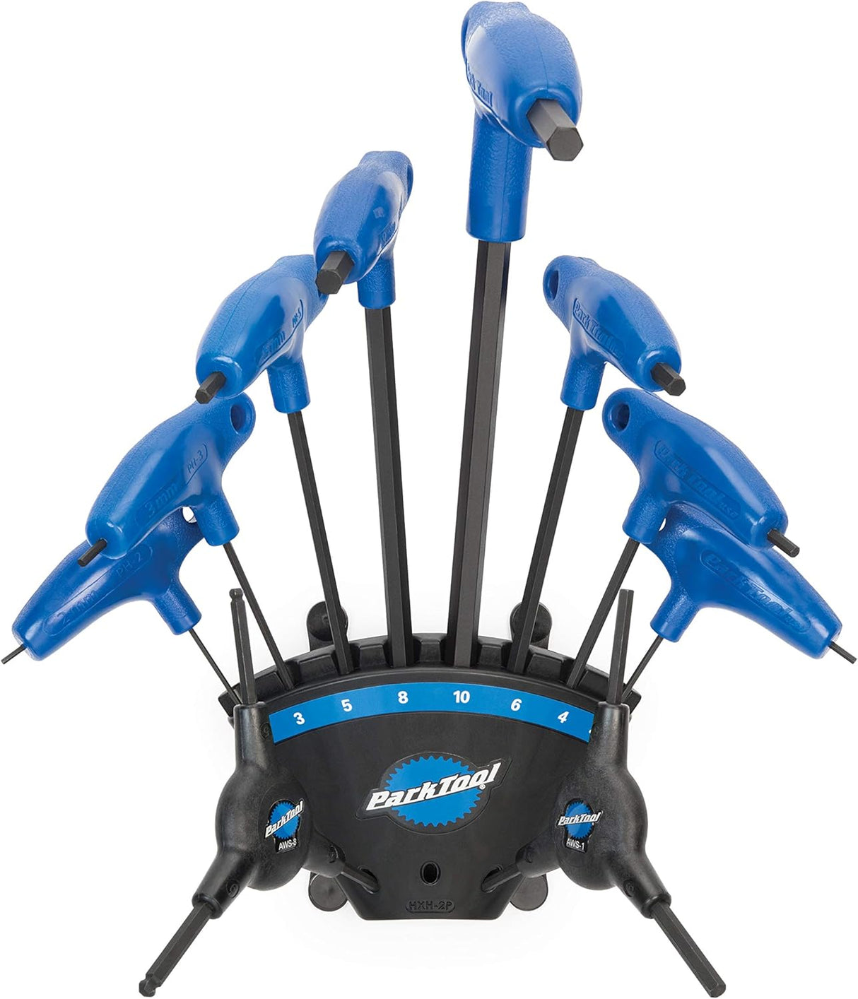 Park Tool PH-1.2 P-Handled Hex Wrench Set of 8 with Holder Aluminium - Blue