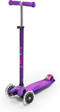 Micro Scooters Maxi Deluxe LED Scooter with Adjustable Handlebar - Purple - Kazoop 