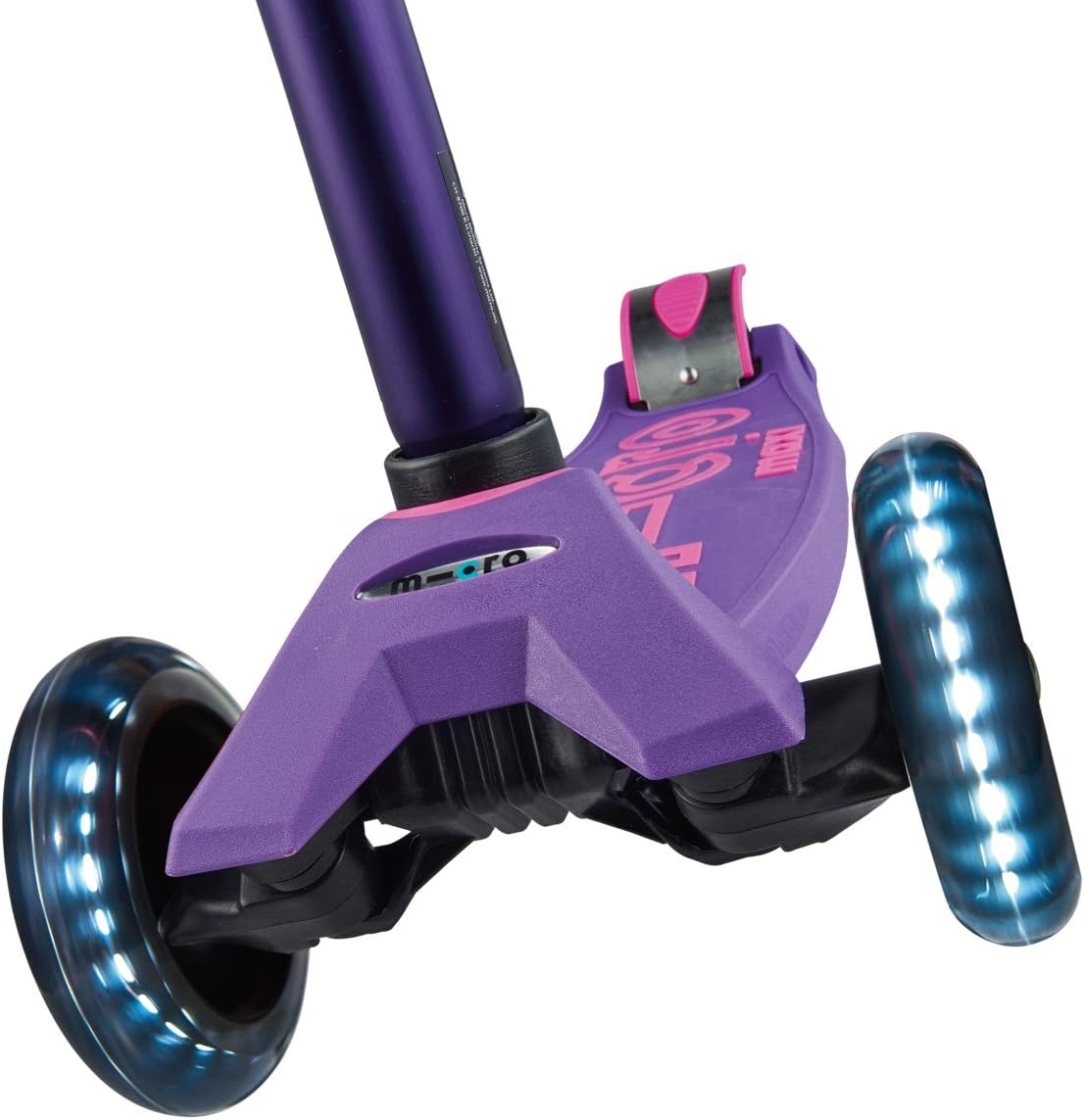 Micro Scooters Maxi Deluxe LED Scooter with Adjustable Handlebar - Purple - Kazoop 
