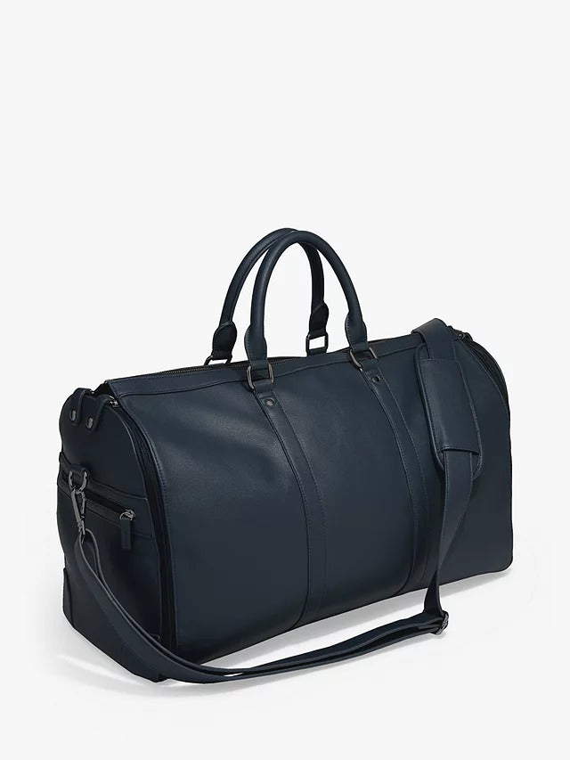 Stackers Weekend Suit Travel Holdall Bag PU H30 x W55 x D26cm - Navy - Kazoop 