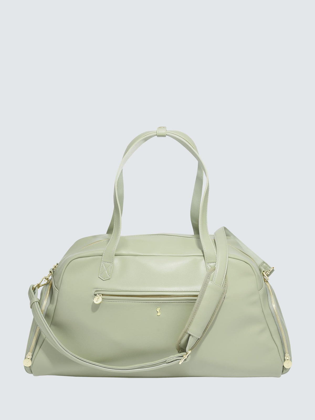 Stackers Faux Leather Gym Holdall Bag With Adjustable Strap - Moss Green