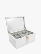 Stackers Leather 2 Set Jewellery Box H13.5 x W29 x D20 cm - White - Kazoop 