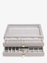 Stackers Supersize Glass Lid Charm 2 Drawer Storage Jewellery Box - Taupe