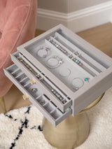 Stackers Supersize Glass Lid Charm 2 Drawer Storage Jewellery Box - Taupe