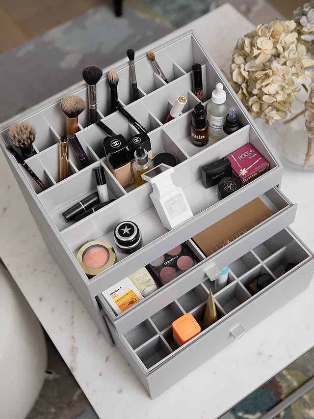 Stackers Super Size 2 Drawer Make Up Storage Box - Grey