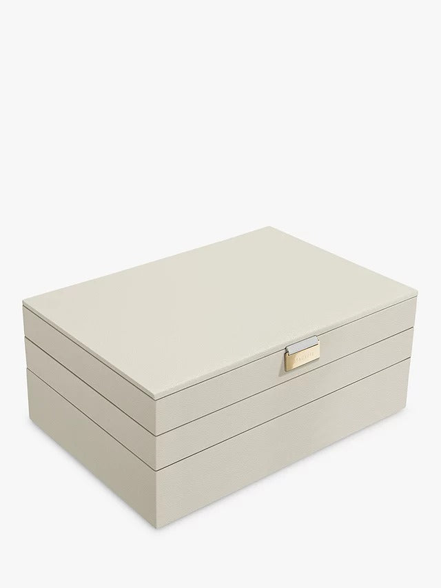 Stackers Supersize 3 Drawer Stackable Jewellery Box 36 x 15.7 x 25cm Oatmeal
