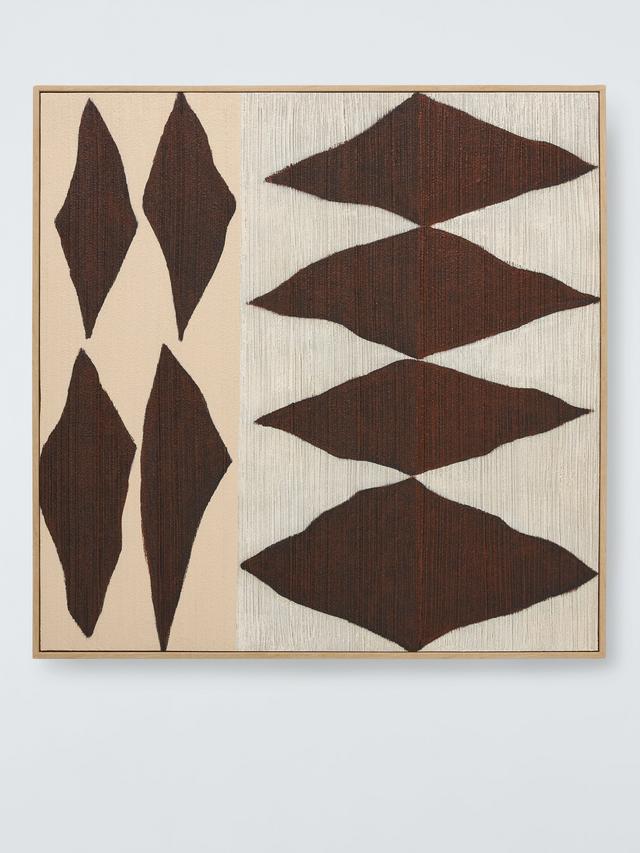 John Lewis Rustic Diamond Textured Abstract Framed Canvas - 80 x 80cm Multi