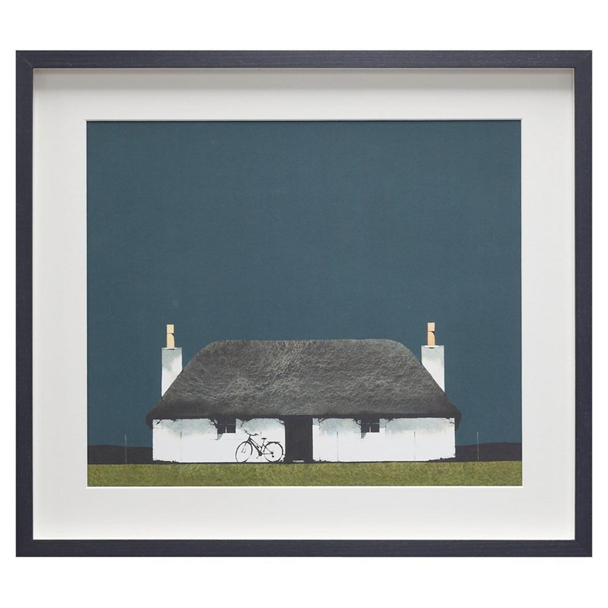 John Lewis Ron Lawson 'Cottage And Bike' Framed Print 45 x 52cm - Multi