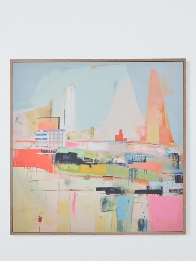 John Lewis Irena Orlov 'Vibrant Abstract City' Embellished Canvas 82.8cm