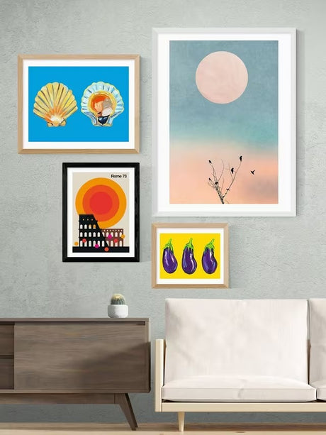 EAST END PRINTS Bo Lundberg 'Rome 73' Italy Oak Framed Print 83.4 x 63.4cm