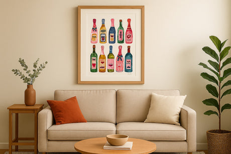 EAST END PRINTS Cat Coquillette 'Champagne' Print 86 x 66cm - Oak Frame