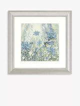 Catherine Stephenson Powder Blue Flowers 1 Framed Print 60.5 x 60.5cm