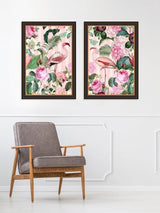 John Lewis Andrea Haase 'Flamingos' Framed Print 67 x 47cm Set of 2 - Pink
