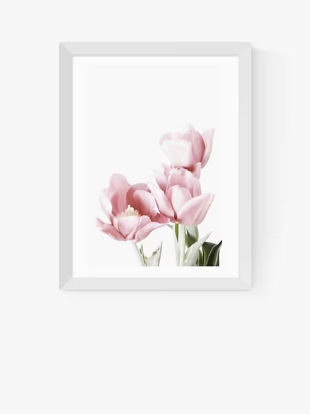 EAST END PRINTS Sisi and Seb 'Tulips' Framed Print White Frame 33.4 x 28.4cm