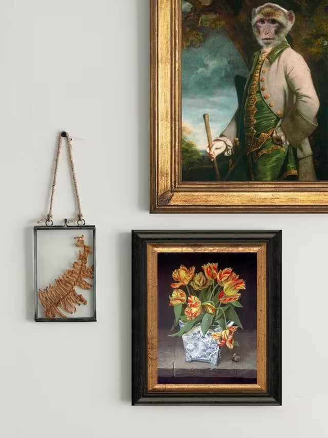 Brookpace Lascelles Orange Tulips in China Vase Framed Canvas Print 44x36cm