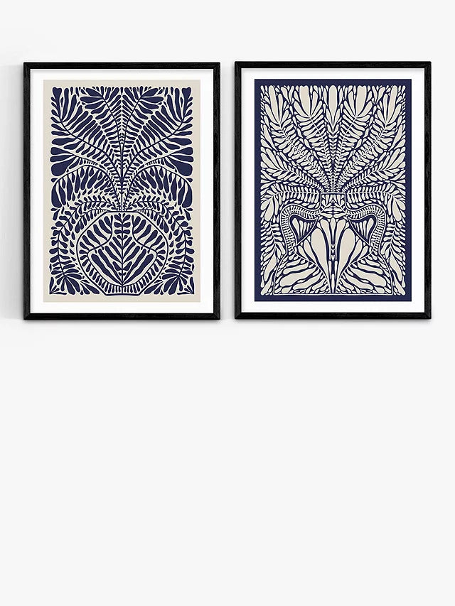 EAST END PRINTS Alisa Galitsyna 'Foliage' Framed Print Black Frame Set of 2 - Kazoop 