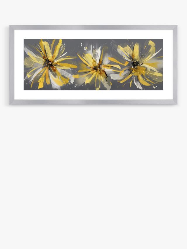 John Lewis Green Lili Floral Glazed Landscape Framed Print 104 x 49cm Multi