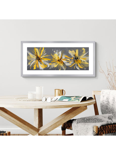 John Lewis Green Lili Floral Glazed Landscape Framed Print 104 x 49cm Multi