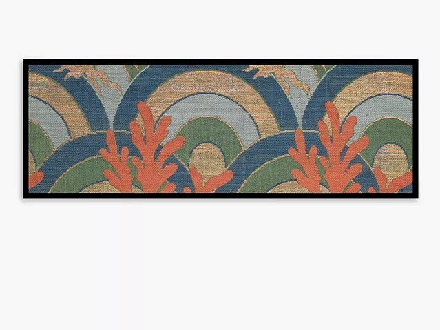 British Library 'Textile Archive I' Framed Print 43.5 x 123.5cm Orange/Multi