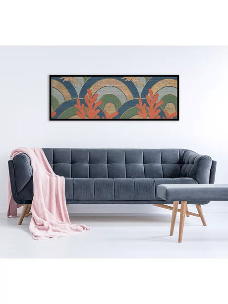 British Library 'Textile Archive I' Framed Print 43.5 x 123.5cm Orange/Multi