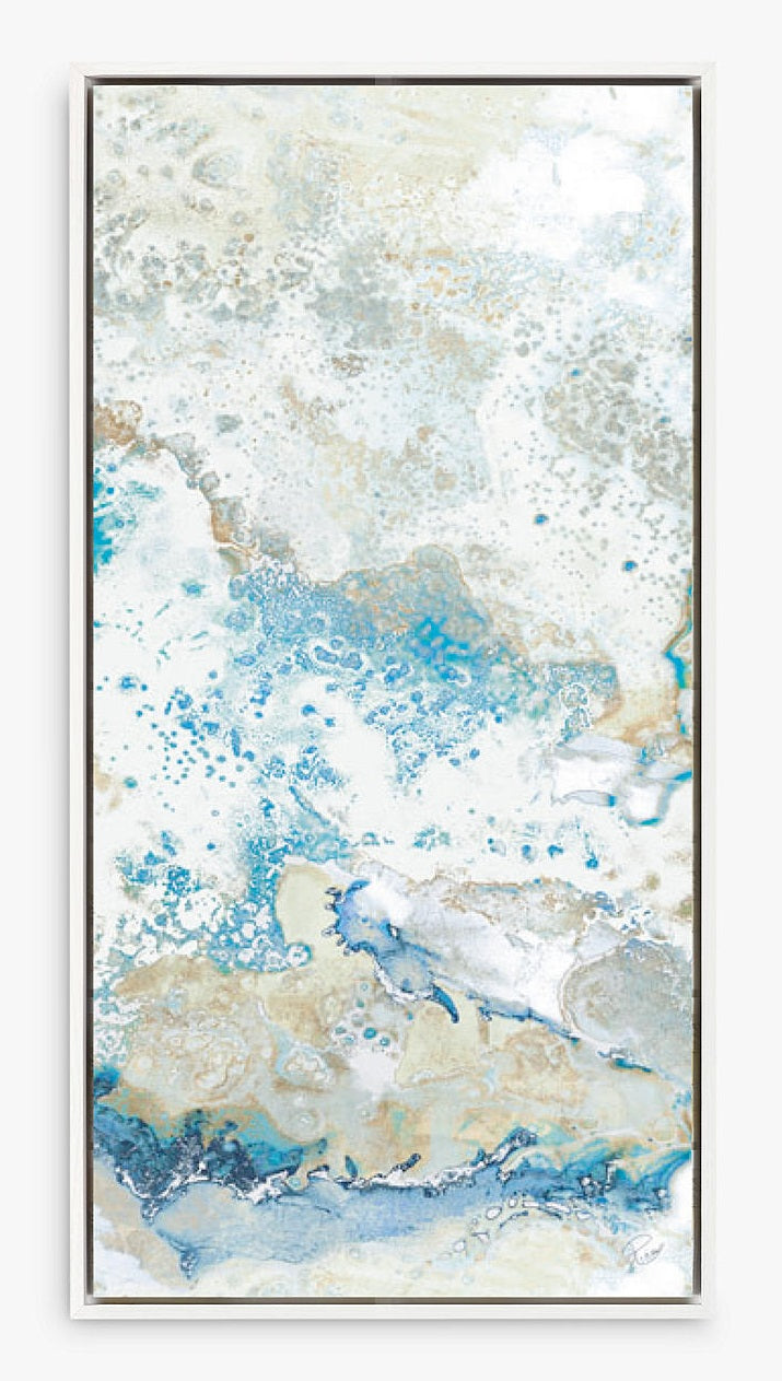 Ritika Gandhi Golden Finch Abstract Framed Canvas Set of 2 - Gold/Blue