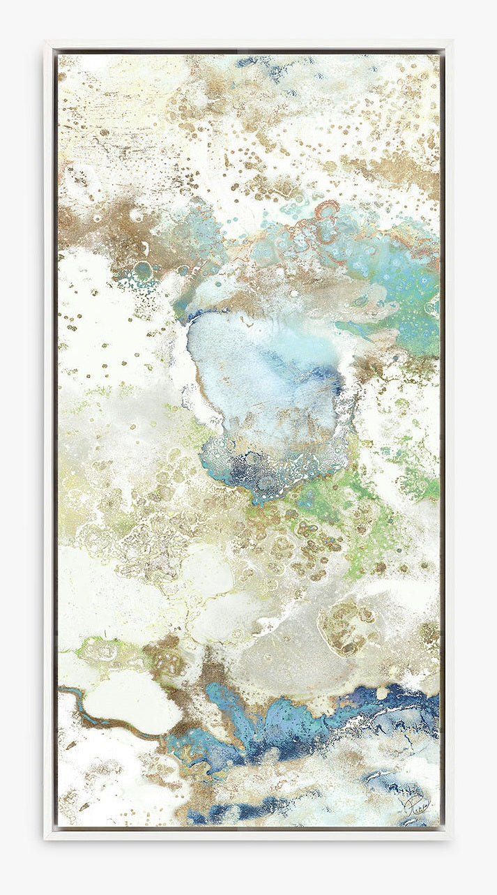 Ritika Gandhi Golden Finch Abstract Framed Canvas Set of 2 - Gold/Blue