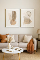 John Lewis 'Abstracts' Framed Canvas Prints 64 x 54cm Set of 2 - White/Multi