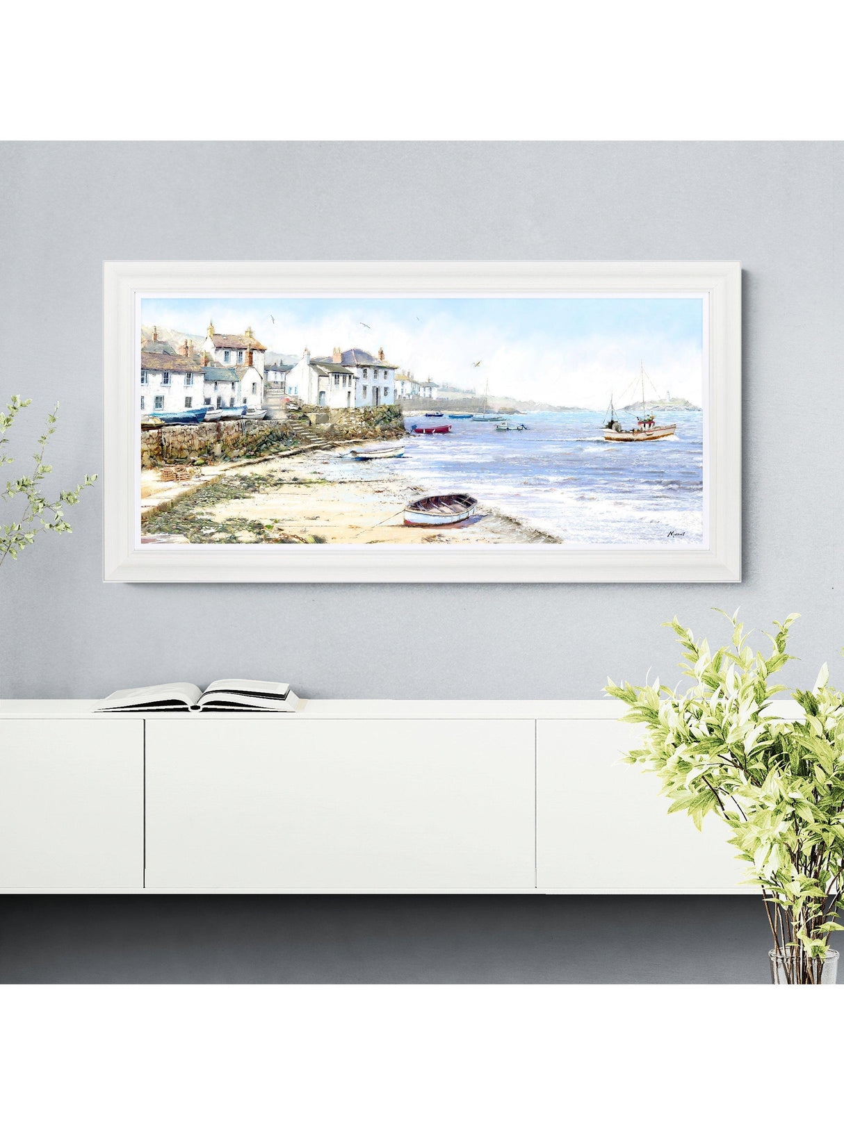 John Lewis Richard Macneil 'Cornwall' Landscape Framed Print 111x56cm Multi