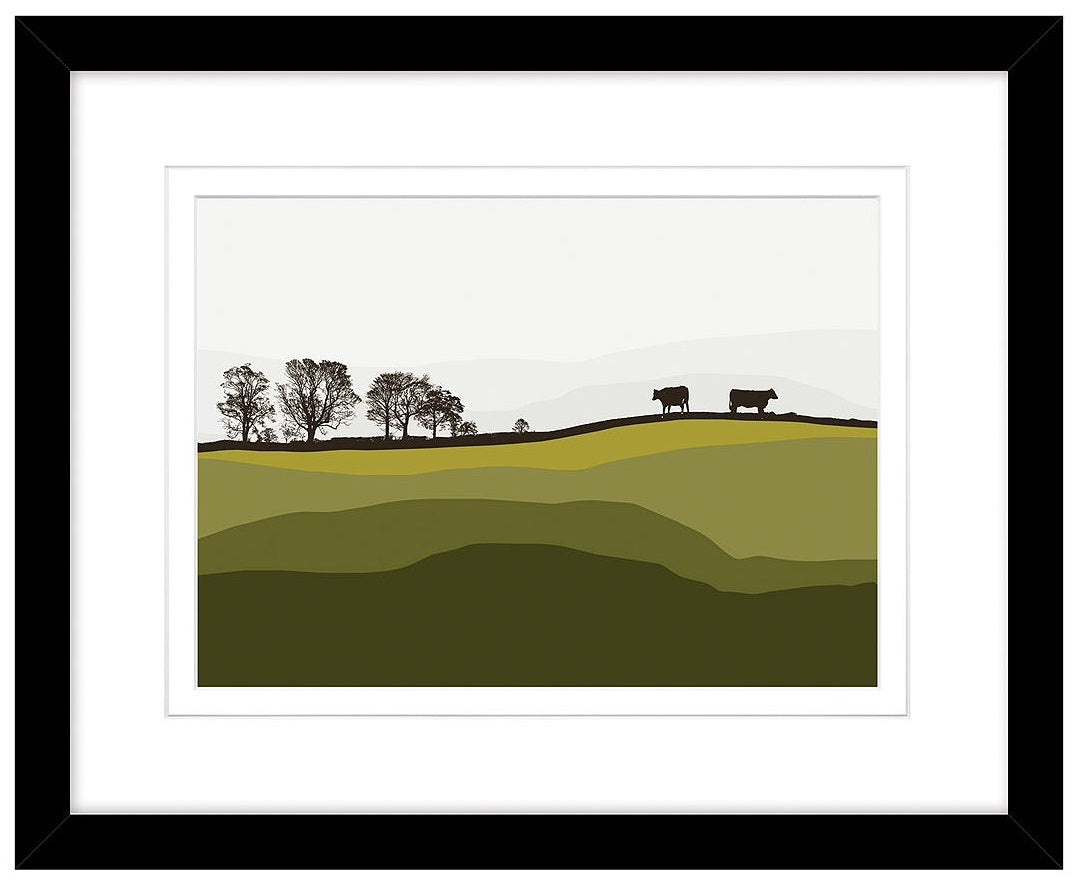 Jacky Al Samarraie - Cows At Lochans Framed Print & Mount 44 x 54cm