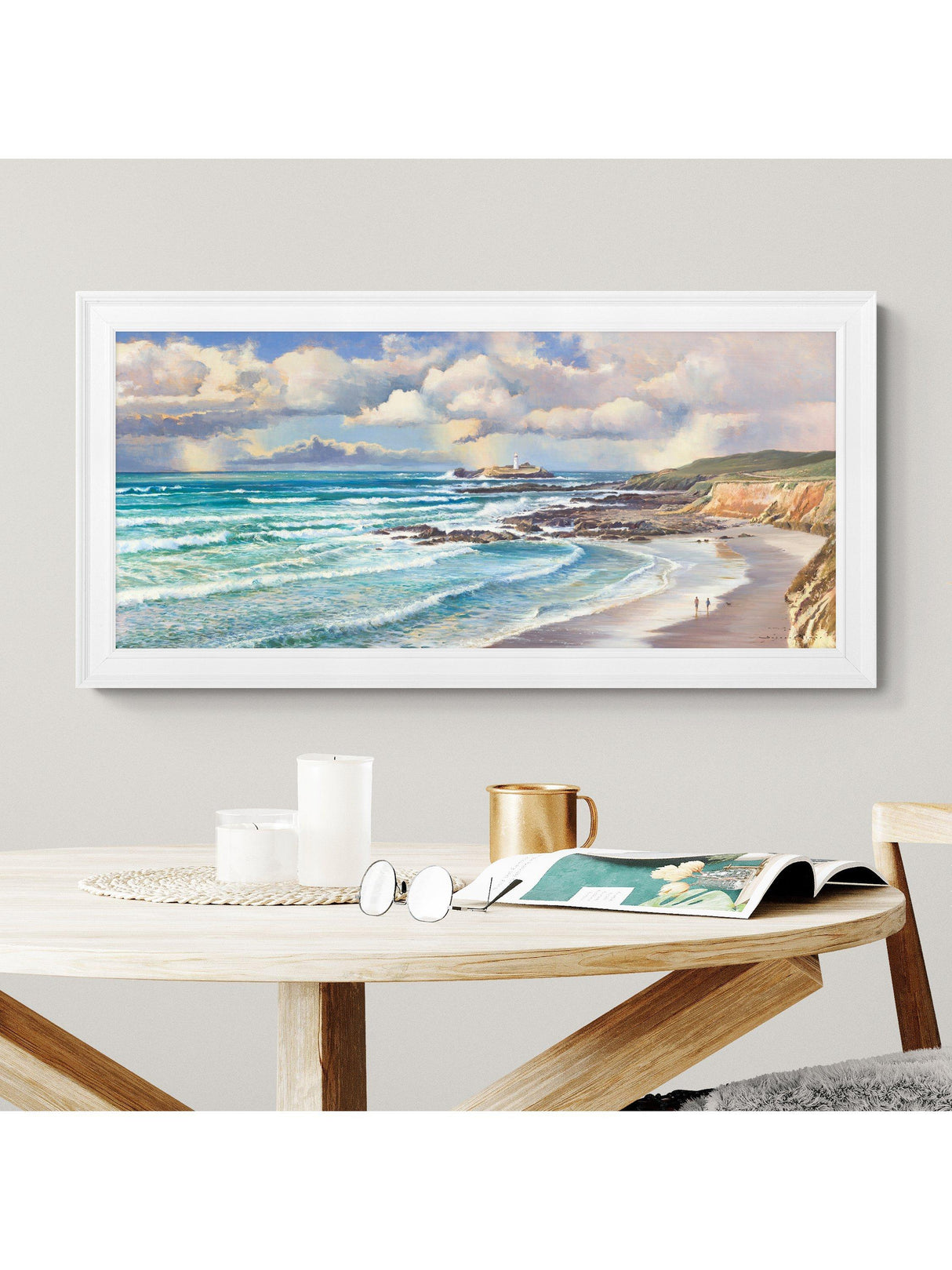 John Lewis Duncan Palmar 'Winter Surf' Framed Print - 109 x 54cm - Multi