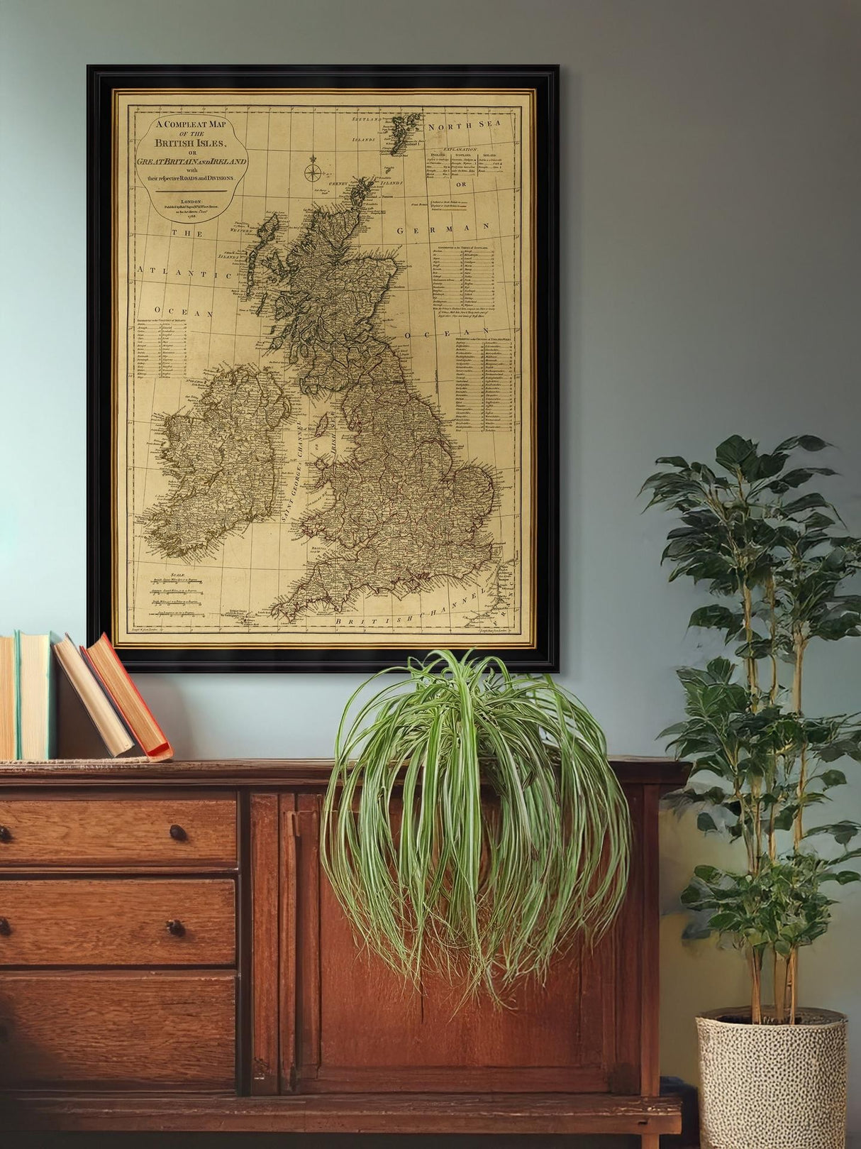 Brookpace Lascelles Map of the British Isles 1788 Framed Print 111 x 86cm