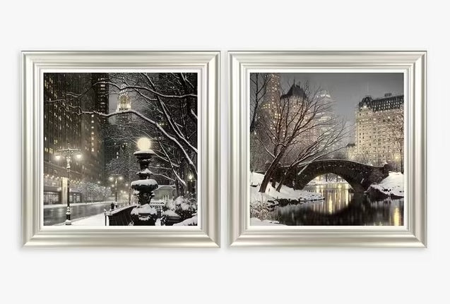 Rod Chase City Lights & Twilight in Central Park NY Framed Prints 61 x 61cm