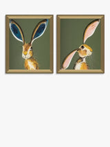 John Lewis Quinn Russell 'Marley & Maisie' Framed Print Set 55x45cm - Green