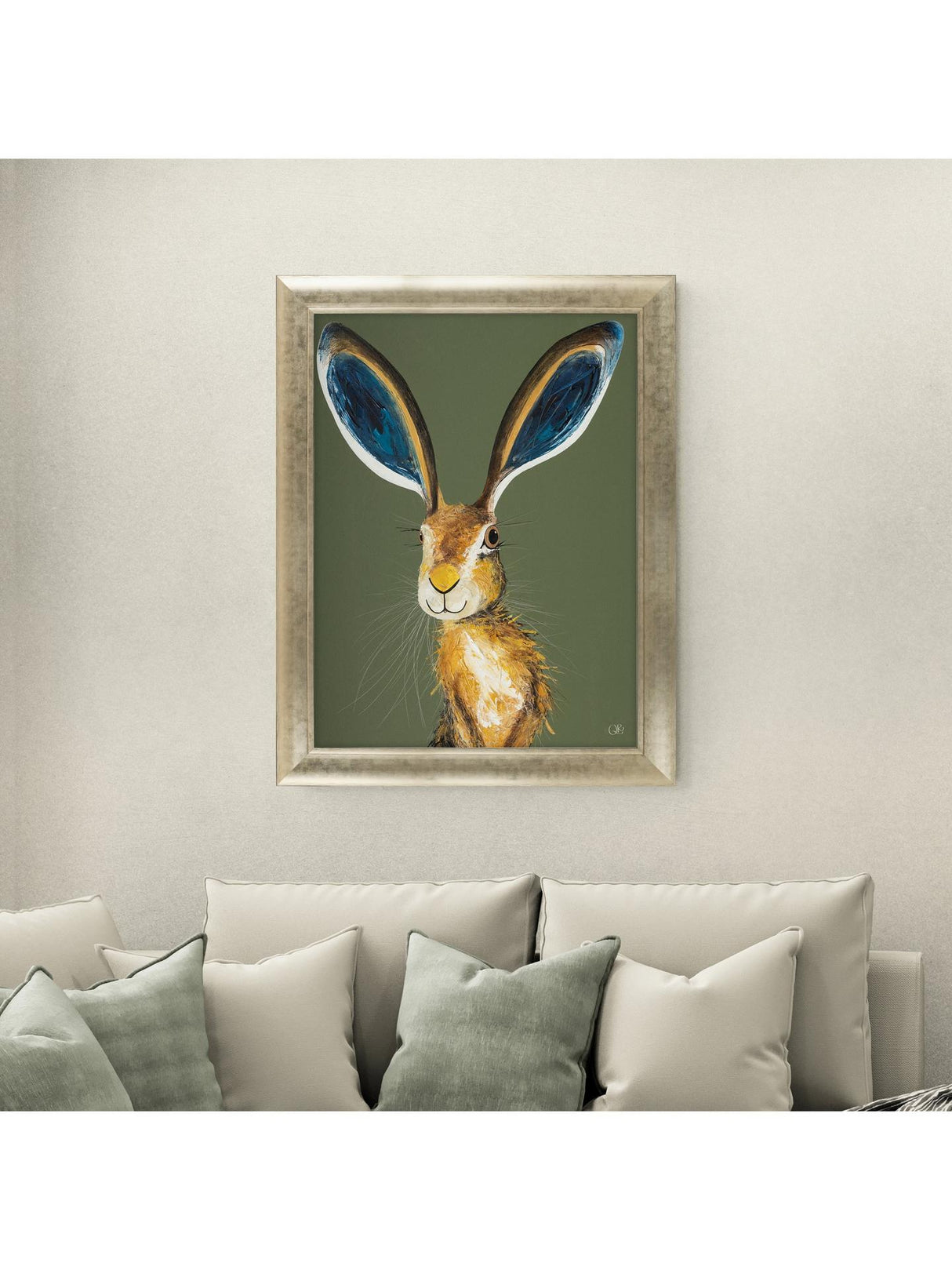 John Lewis Quinn Russell 'Marley' Portrait Framed Print 92 x 72cm Green/Gold
