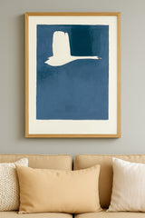 EAST END PRINTS Jörgen Hansson 'Swan II' Print 83.4 x 63.4cm - Oak Frame