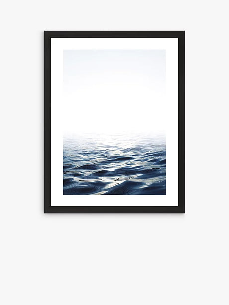 John Lewis Tranquility - Framed Print & Mount 66 x 51cm - Blue - Kazoop 