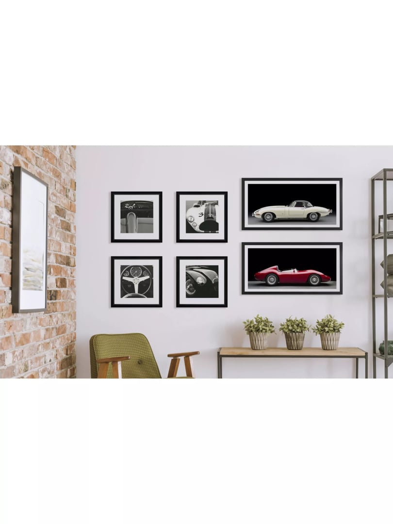 Brookpace Lascelles Jaguar E-Type Series 1 Framed Print 51 x 101.5cm - Cream