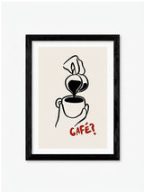 East End Prints SimplyExtraJordanary 'Cafe' Framed Print Black - 83.4 x 63cm