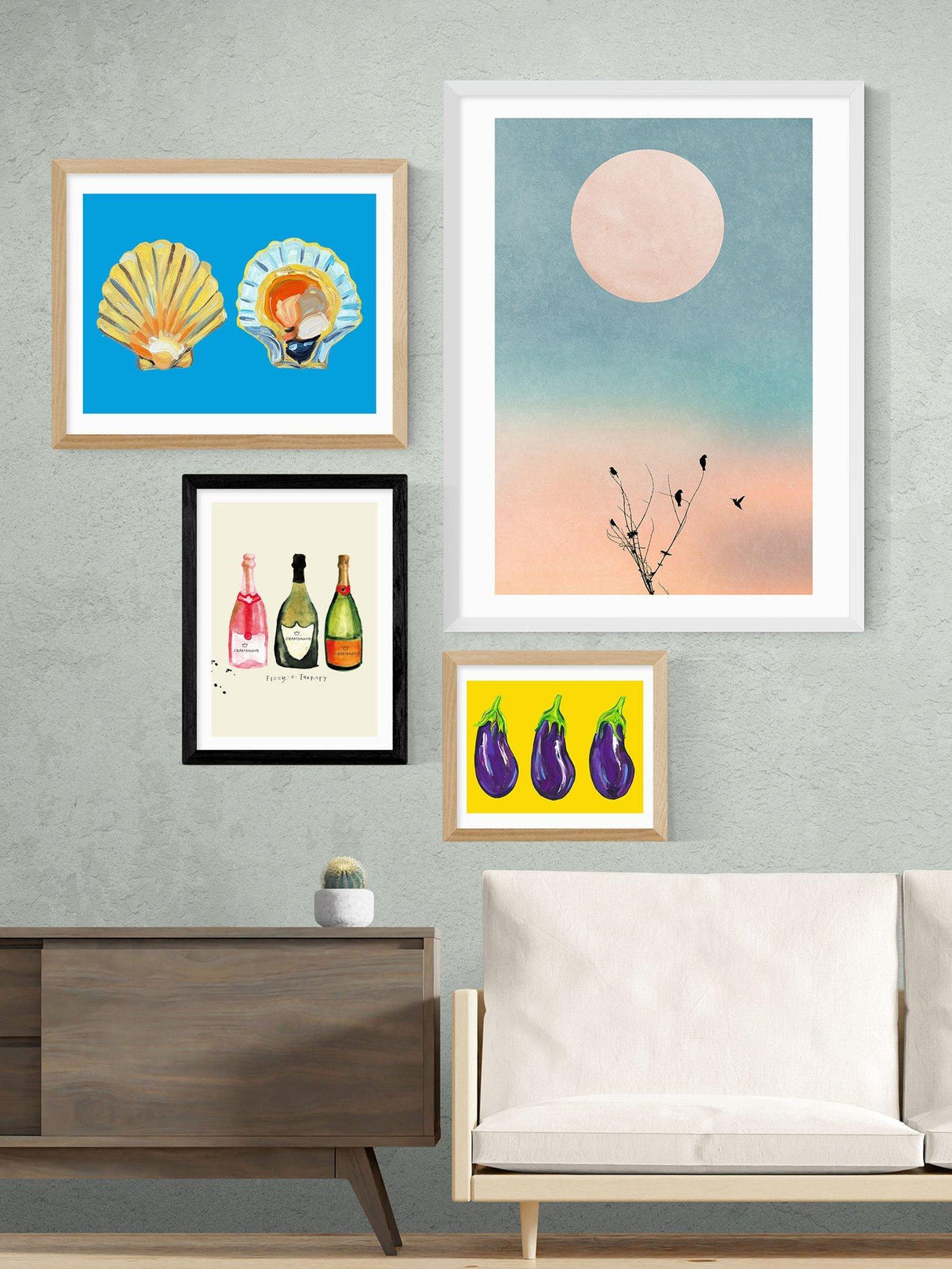 EAST END PRINTS Poet and Painter 'Fizzy O Therapy' Framed Print 83 x 63cm