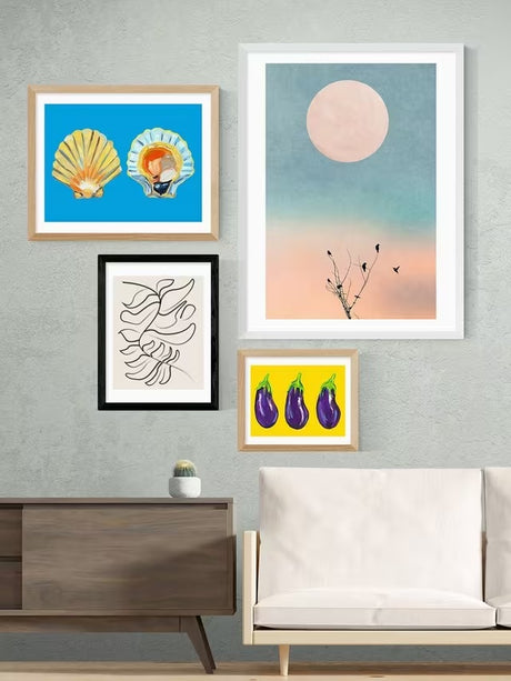 EAST END PRINTS Flower Love Child 'Sprung' Print 83 x 63cm - Black Frame